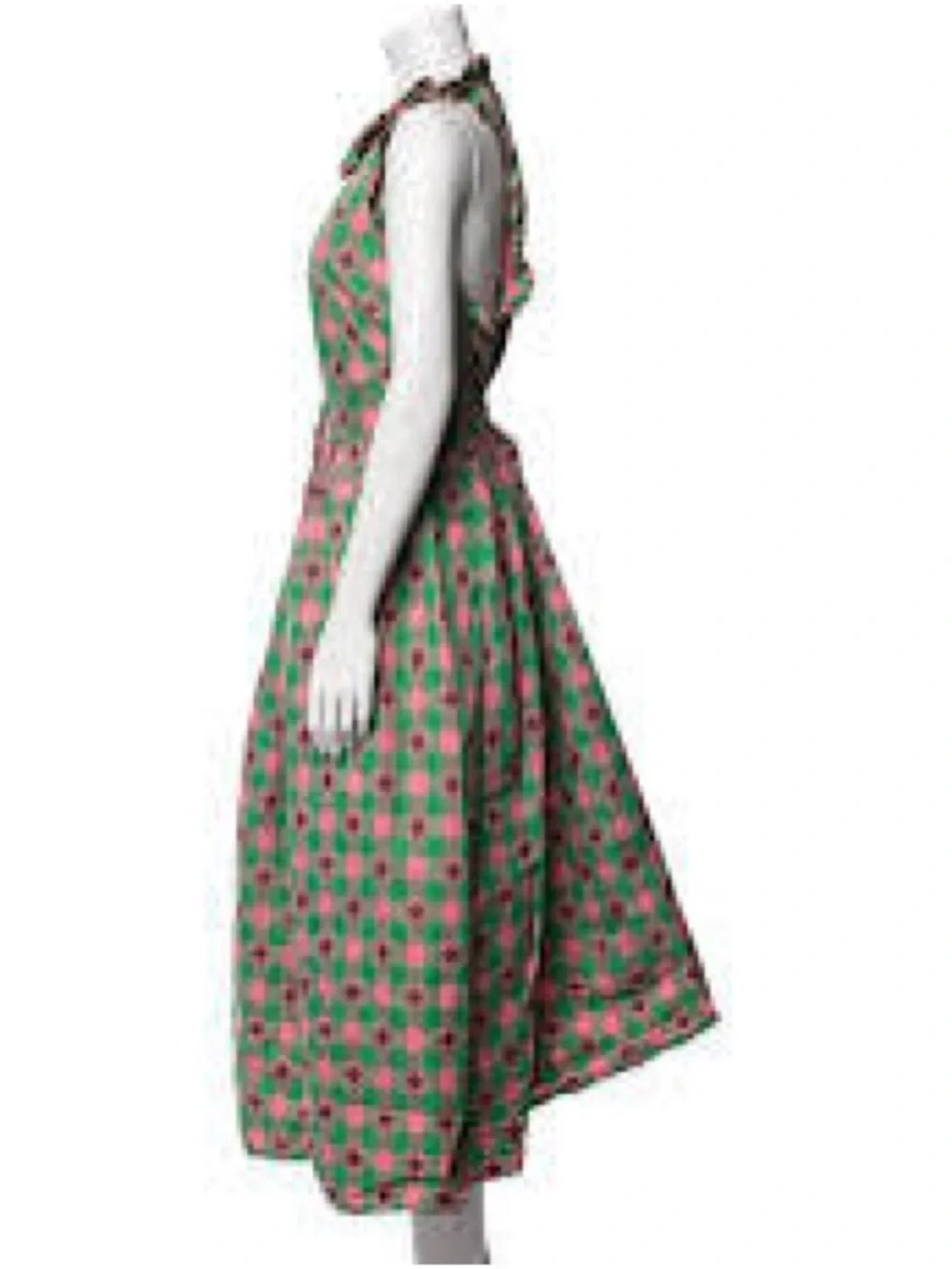 kate spade Green and Pink Gingham Belted Midi Dress RUNS LARGE